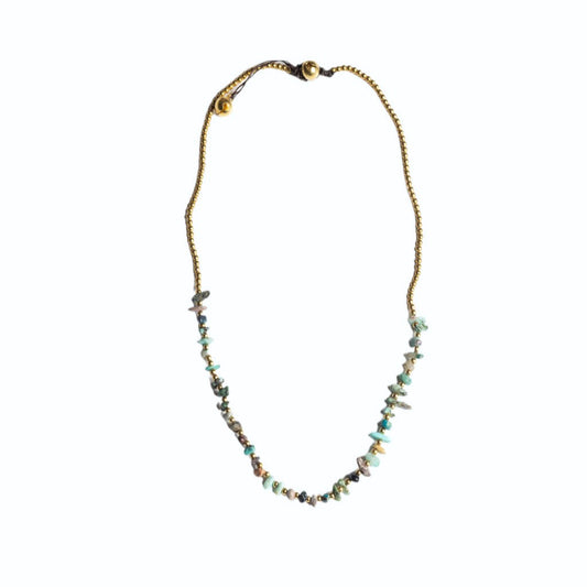 African Turquoise Crystal Healing Necklace - Organic