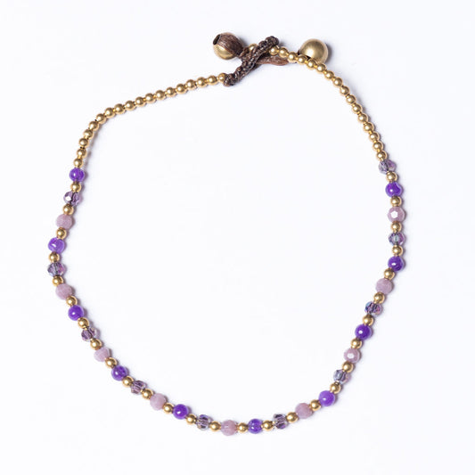 Amethyst Crystal Healing Anklet - Anxiety