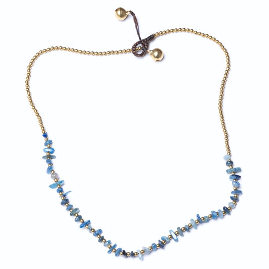 Blue Agate Crystal Healing Necklace - Organic