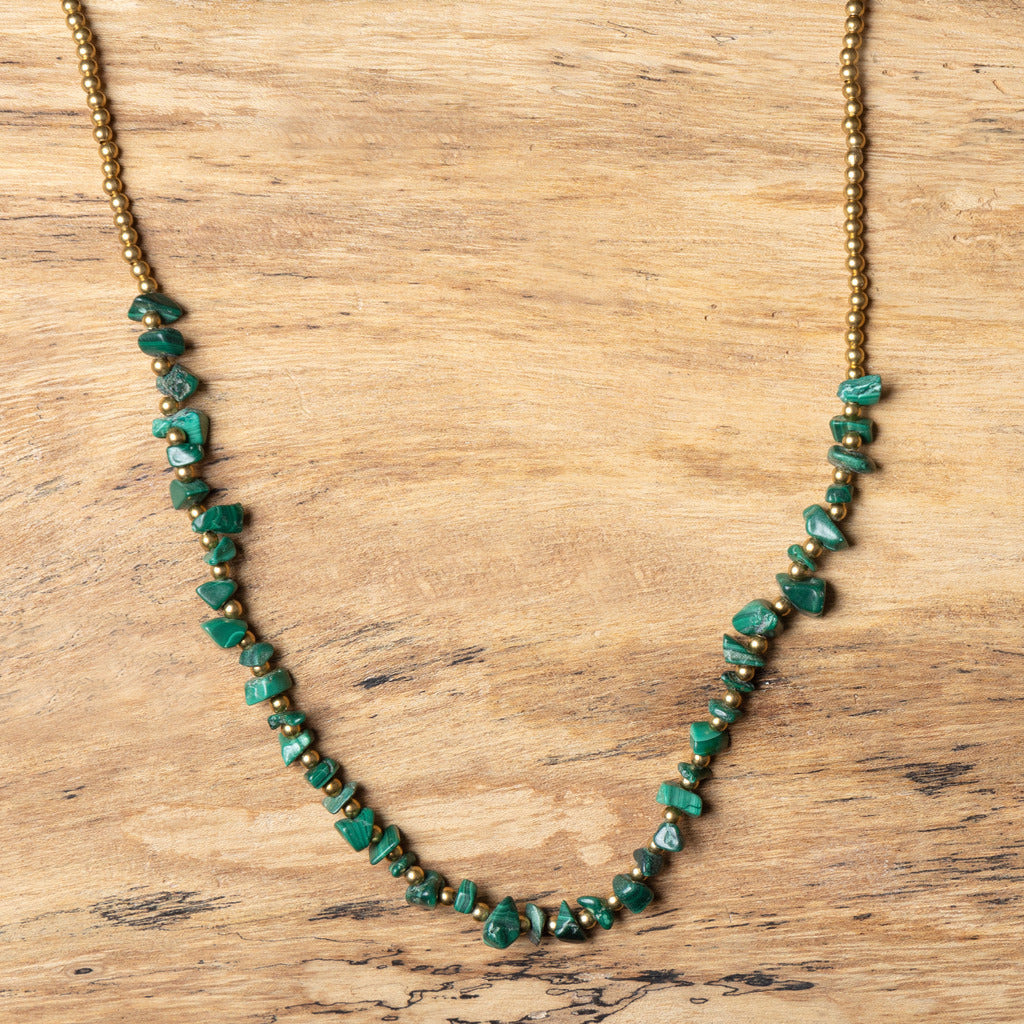 Malachite Crystal Healing Necklace - Organic