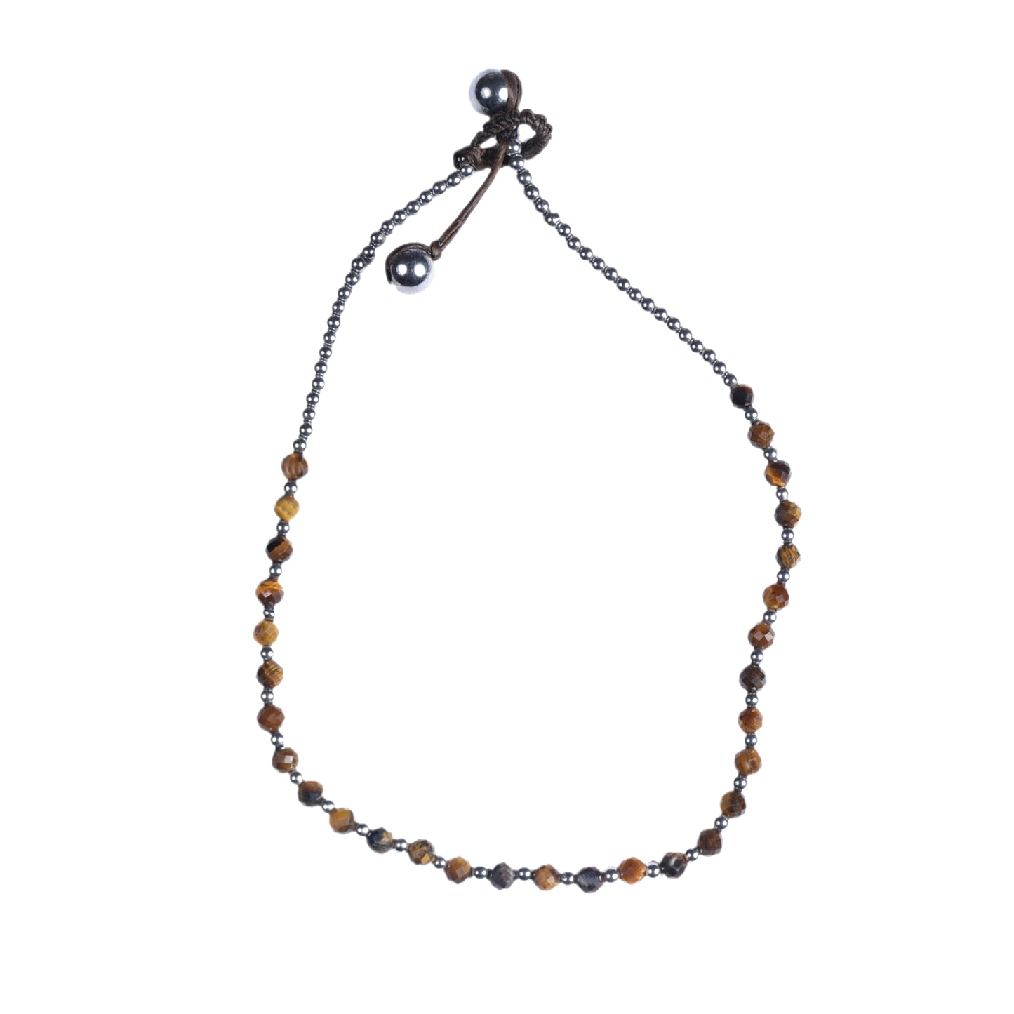 Crystal Healing Anklet - Courage - Tigers Eye - Hematite - Pure
