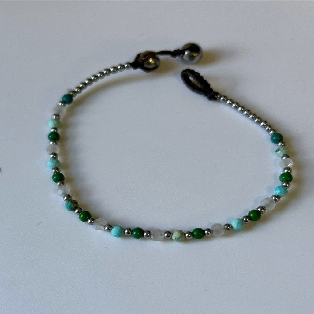 Crystal Healing Bracelet- Luck - Turquoise & Haematite