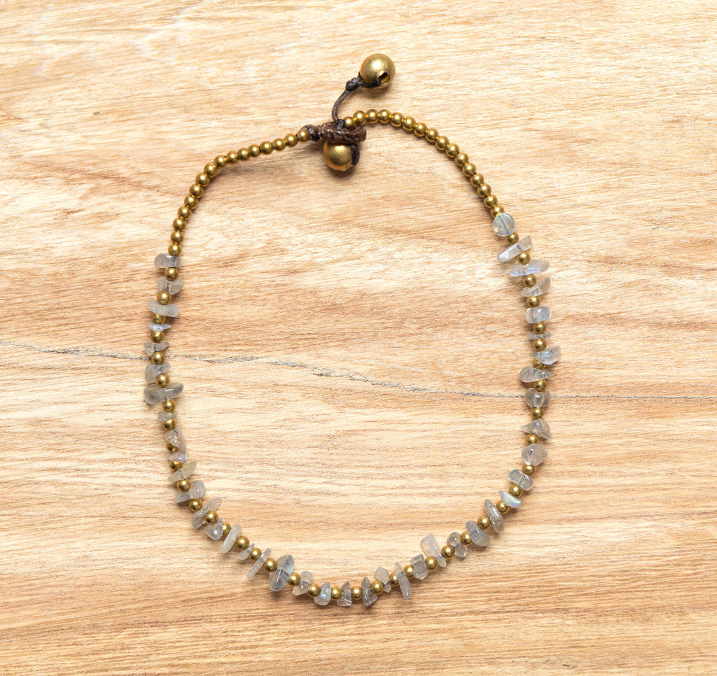 Labradorite Crystal Healing Anklet - Organic