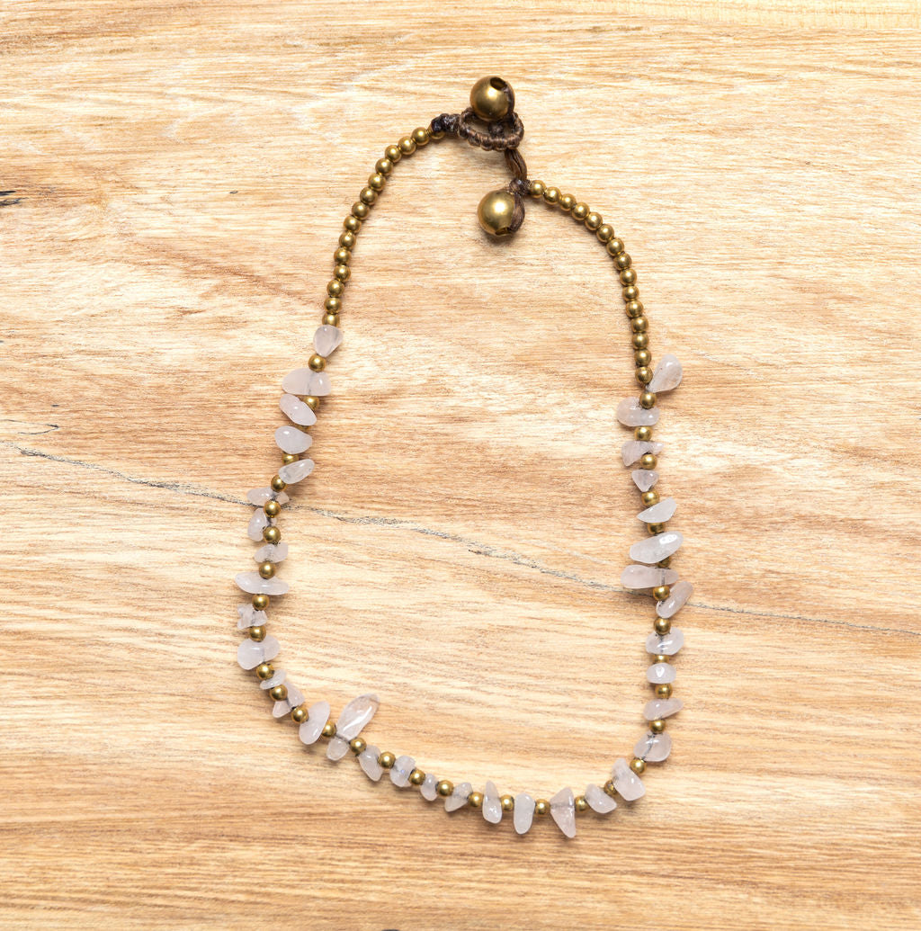 Moonstone Crystal Healing Anklet - Organic