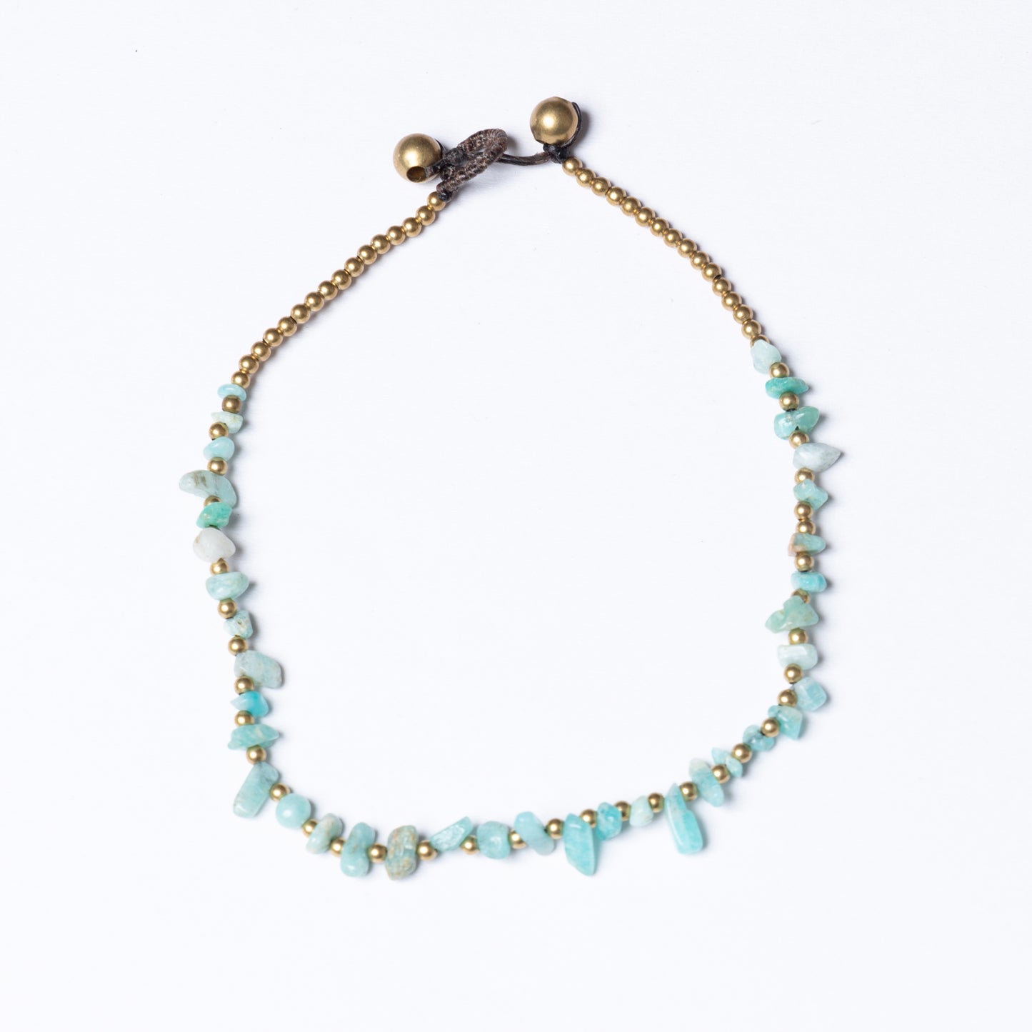 Amazonite Crystal Healing Anklet - Organic