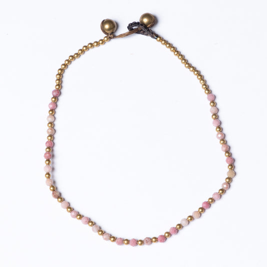 Pink Tourmaline Pure Crystal Anklet